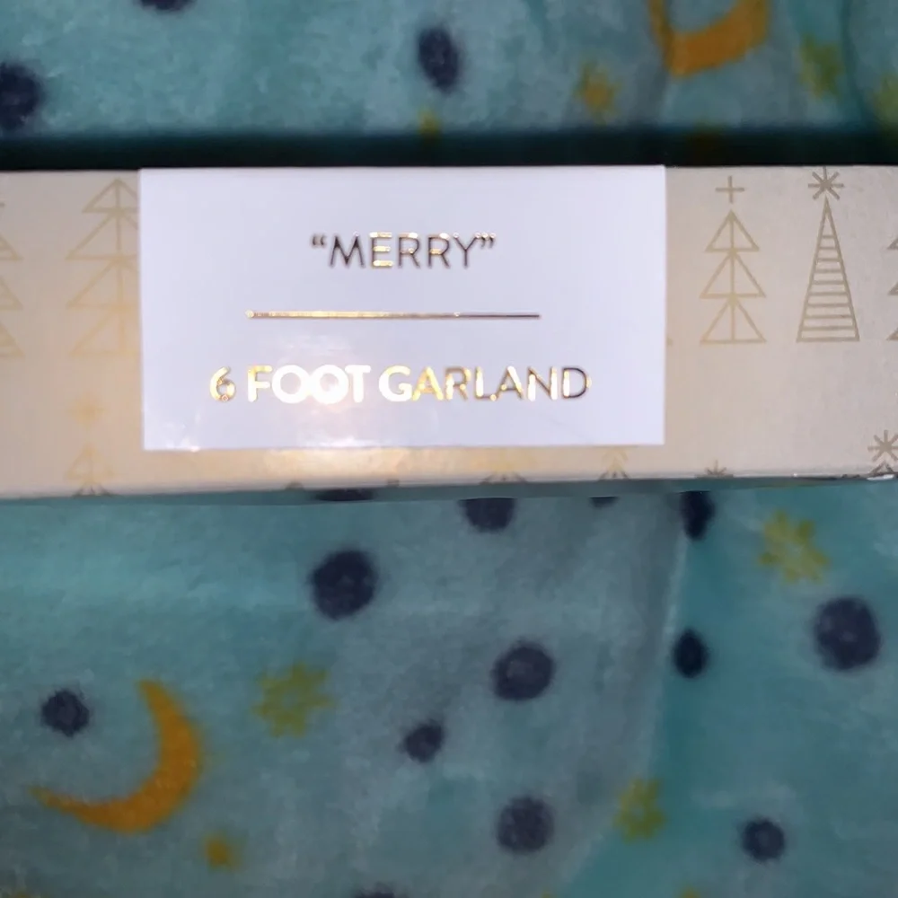 New in package 6 foot “Merry” holiday garland Christmas decoration